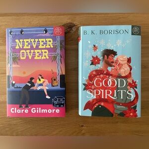 Book of the month: Never Over by Clare Gilmore and Good Spirits by BK Borinson.